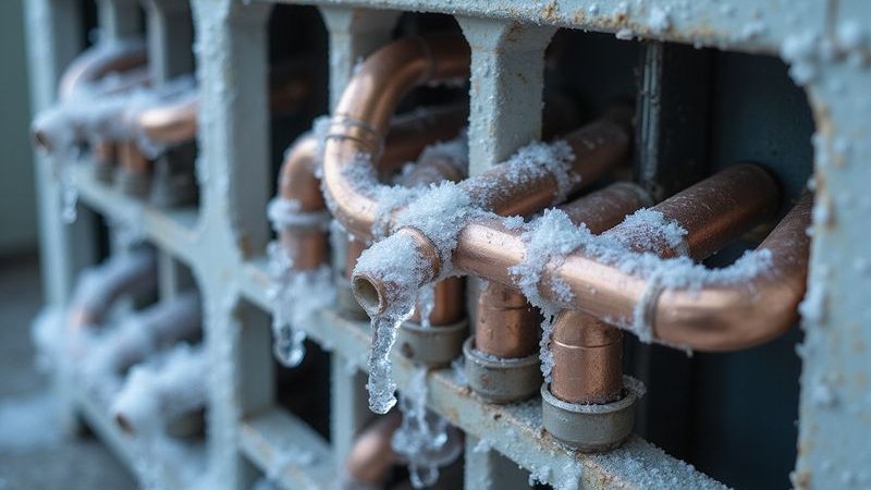 AC coil showing frost from refrigerant leak