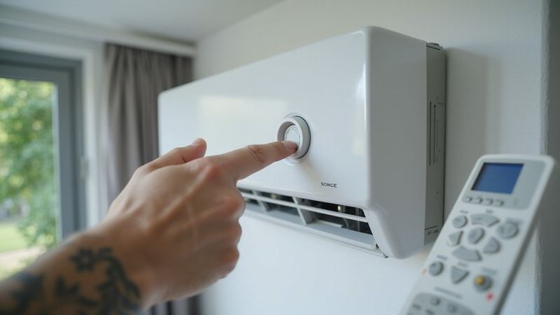 AC remote control and manual button location