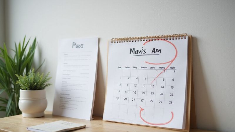 Calendar showing AC maintenance scheduling before hot season