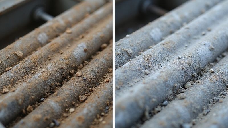 Dirty vs clean evaporator coil comparison