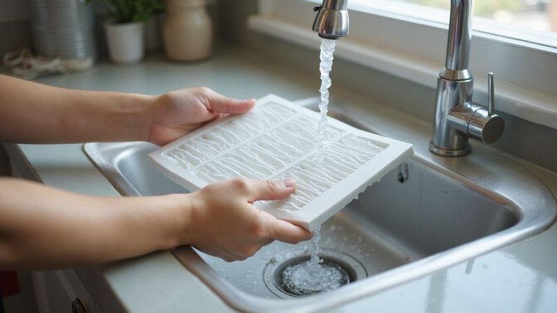 Cleaning AC filter at home