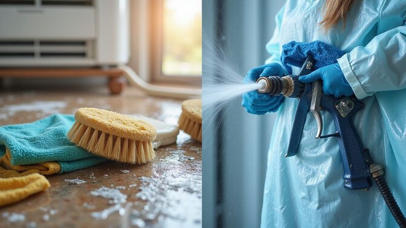 Side by side comparison of cleaning methods